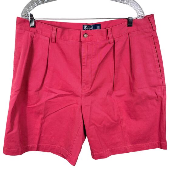 Polo by Ralph Lauren Shorts Men's Size 38 Red Cotton Casual Walking Chino Tyler - Picture 1 of 11